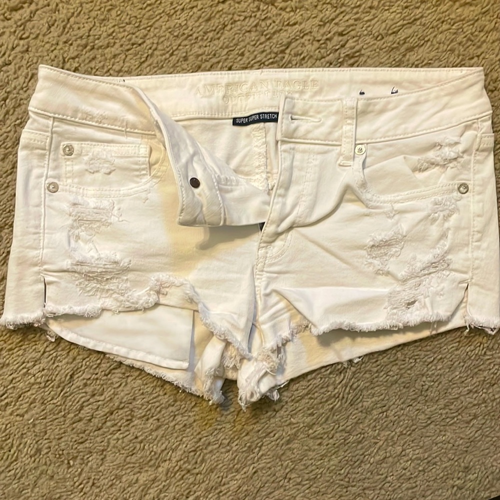 AE Denim White Shorts